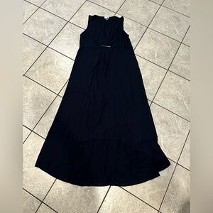 Chico’s Elegant Navy Sleeveless High Low Maxi Dress Size 12 (Size 2)